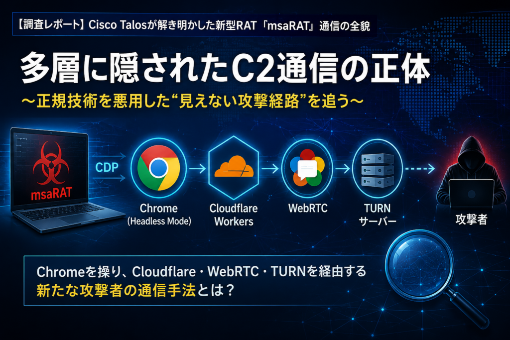 Cisco Talosが新たなマルウェア「msaRAT」の分析結果を公開