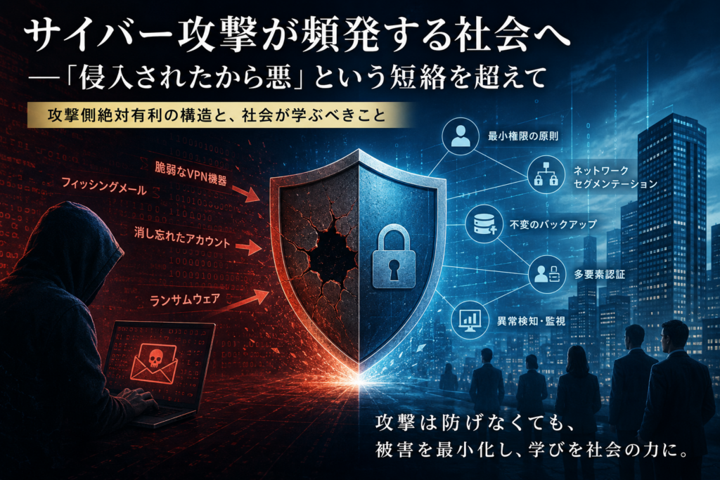 サイバー攻撃が頻発する社会へ ― 「侵入された企業が悪い」という短絡を超えて ―攻撃側絶対有利の構造と、社会が学ぶべきこと