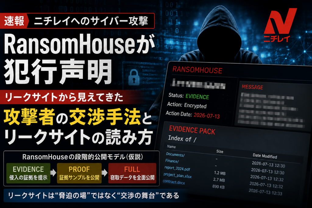 ニチレイへのサイバー攻撃──RansomHouseが犯行声明　リークサイトから見えてきた攻撃者の交渉手法
