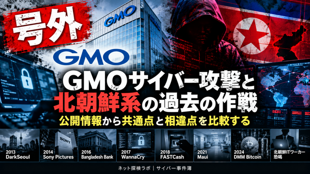 【号外】GMOへのサイバー攻撃、北朝鮮系の犯行と何が重なるのか？――過去の作戦を比較検証する