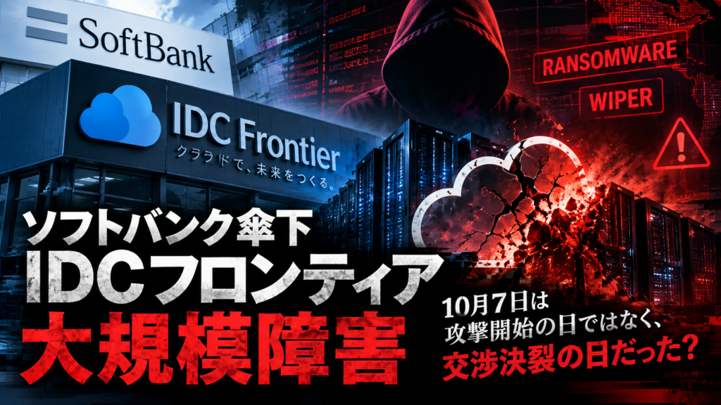 IDCフロンティア大規模障害――10月7日は攻撃開始の日ではなく、交渉決裂の日だった?